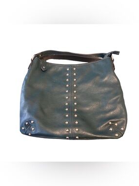 La Diva Rockin’ Teal Studded Hobo Bag